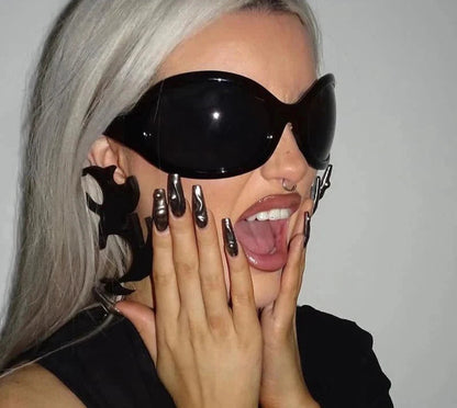 Bricql Eclipse – Y2K Punk Oval Sunglasses